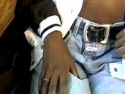 Sexy ebony amateur is fucked at the back of a bus