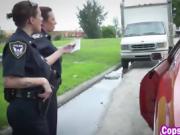 Outdoor cops fucking black dong threeway interracial