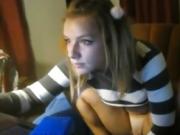 Solo pigtailed girl gets naughty on livecam