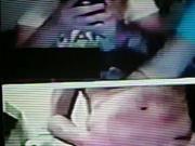 Blonde teen takes video of my strip show with sound