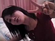 indonesian babe gives bj then masturbate