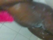 Foxy Fat Ass Falls Soapy In Shower