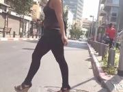 Bubble Butt VPL walking the street