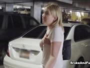 Fucking blonde at truck parking lot
