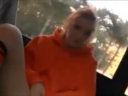 My crazy teen girlfriend gets sex on school bus
