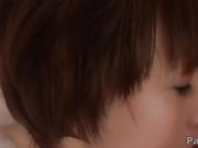 Short-haired hottie Akina Hara and her gentle sucking mouth i