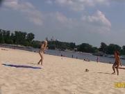 Sweet Teen Public Beach Playtime