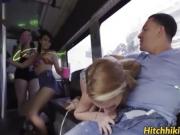 Hot Arya Fae gets fucked on a party bus full of students