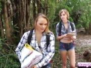 Alyssa Cole and Haley Reed fucking their stepfathers outdoors