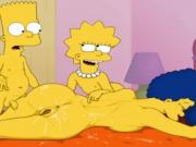 Cartoon Porn Simpsons porn Bart and Lisa have fun with mom Marge