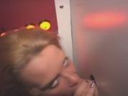 Average Looking Blonde Housewife Sucking At Glory Hole
