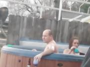 Couple caught fucking in hot tub