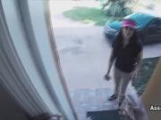 Pizza delivery girl fucks for cash on video