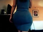 Thick milf in tight grey dress