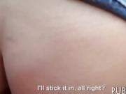 Amateur eurobabe flashes big boobs and banged for cash