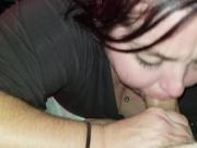 Sexy BBW Licks Cum Out of Her Hand and Couch Deepthroat