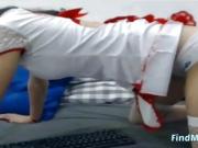 Cosplayer Nurse Teen showing Pussy in Webcam