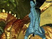 Neytiri masturbates in the forest
