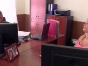 Gorgeous office sluts eating pussy get caught and fucked!