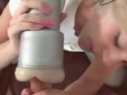 she blows him and uses fleshlight- FLESHLIGHTCITY . COM