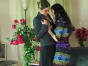 Lesbian Sluts Munching Pussy On The Couch