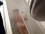My teen stepsis 19 unaware of the shower spy cam