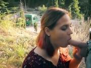 18yo Teen Makes a Good Blowjob Outdoors! Good Oral Sex