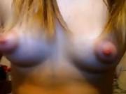 Cute teen with small puffy tits boobs hard nipples