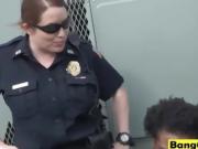 Cops Maggie And Joslyn Take Black Dong In Threeway