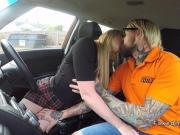 Fake driving instructor fucking blonde pov