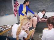 Lesbian teen friends fingering their hot tied teacher