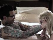 Peeping Tom neighbour has a lucky day with a hot blonde