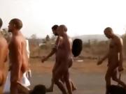 Beautiful holy Indian men marching