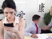 Babe Ryan Conner fucked form behind in the office