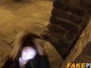 Stunning brunette babe fucked on the graveyard by the cop