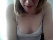 Cute blonde with small tits chating on webcam