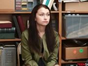Hot body teen shoplifter caught and fucked by security