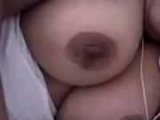 Chubby girl strips her sexy big nippled big tits on cam