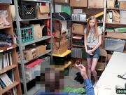 Mall Officer fucks teen brunettes pussy