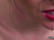 Frisky peach gets cum load on her face sucking all the love j