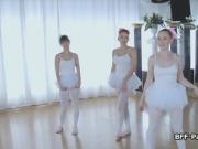 3 teen ballerinas on 1 big cock