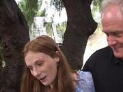 Brunette and redhead are gangbanged by eager group of dudes
