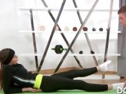 Skinny girl has small boobs