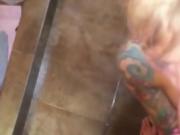 Tattooed Up College Ex Getting Hammered In The Shower