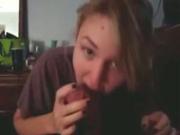 sexy brunette teen Sucks Her BFs Cock But Doesnt Like The Taste Of Cum