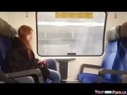 Crazy Guy Jerks Off In A Train With A Chick Sitting Next To Him