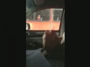 Crazy Guy Jerks Off While Driving By A Collegebus One Of The Students Watches