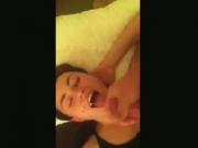 Girl Jerks Off Her BFs Cock Until Hes Ready To Shoot A Load In Her Mouth