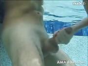 Funny Tugjob Inside Swimming Pool