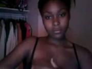 Teasing black teen Flashes And Plays With Her Big Tits On cyber fuck